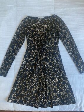 Michael Kors Black Dress with Gold Star Print